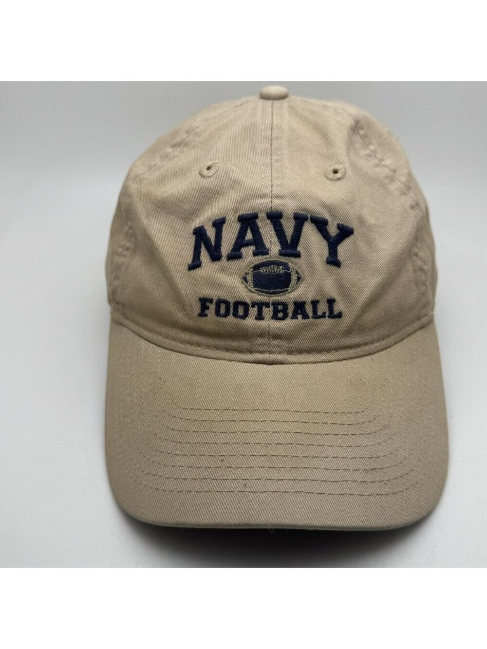 Legacy Navy Football Adjustable Baseball Cap Hat Tan NCAA College Adult One Size